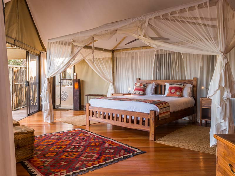 Relaxing views from your bed at Anabezi, Lower Zambezi National Park, Zambia