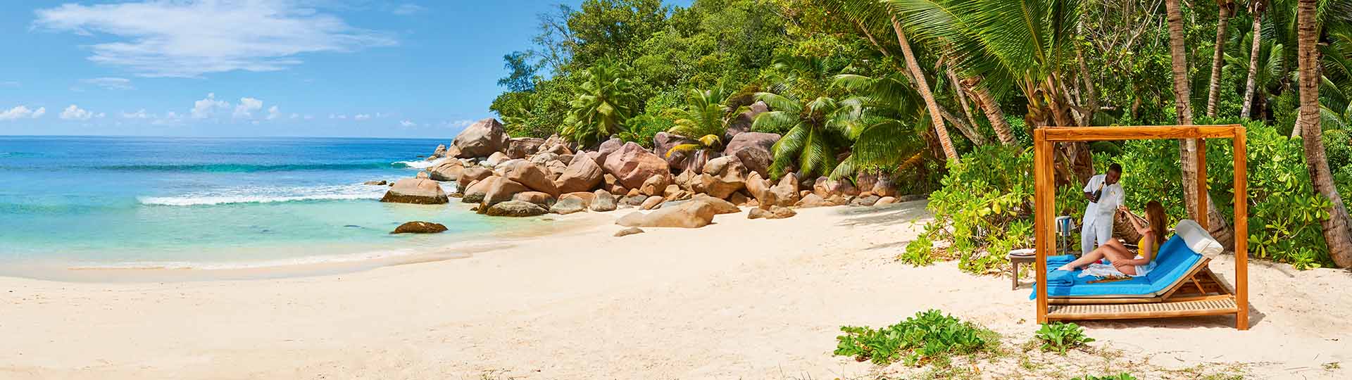 Cabana on the beach at Constance Lemuria Seychelles