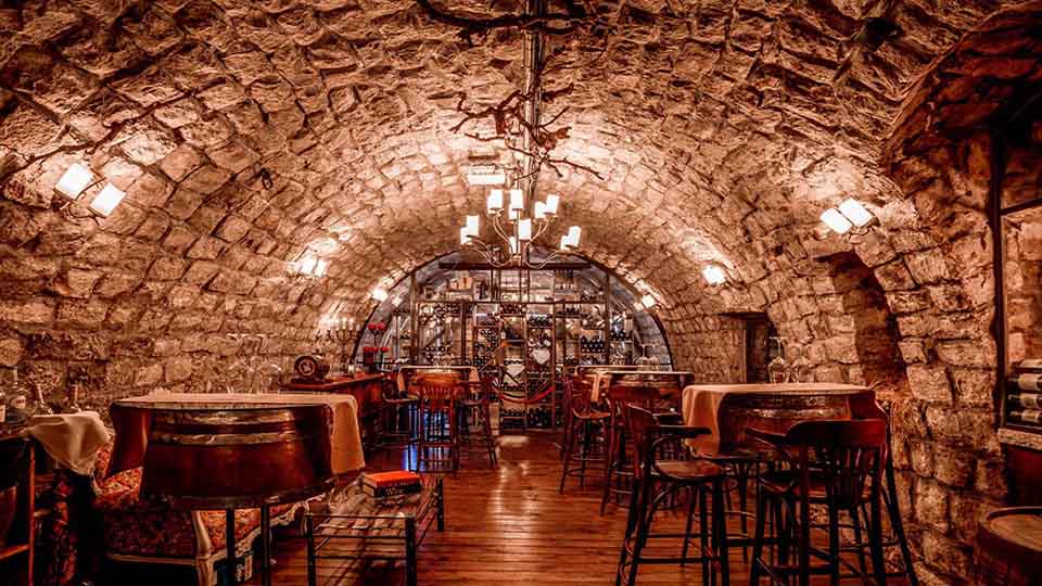 Beautiful wine cellar at The Scots Hotel Tiberias