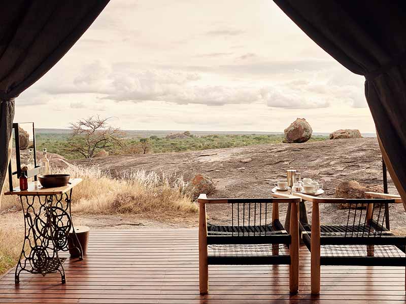 Luxury Safari tent views at Sanctuary Kichakani Serengeti Camp