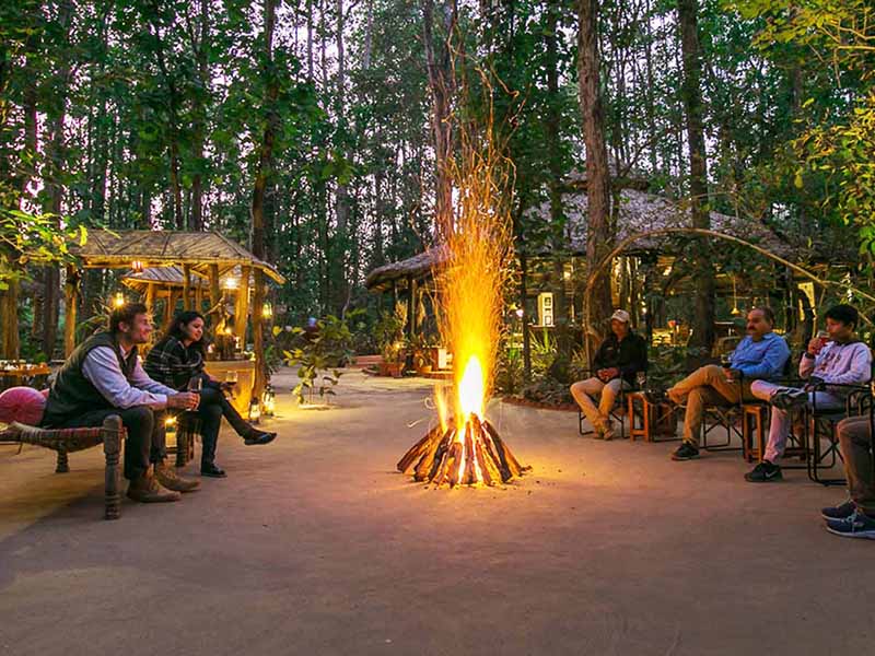 Stunning campfire at Kanha Jungle Lodge, Kanha National Park, India
