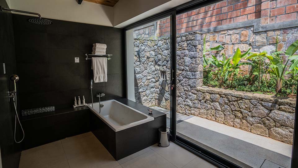 Stunning bathroom of the pool villas at The Retreat by Heaven, Kigali, Rwanda